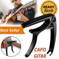 Capo Gitar Chord Acoustic Standart Aluminium Alloy Clamp Guitar Penahan Penjepit Senar Gitar Akustic Elektrik Guitar Acoustic Instrumen Musik Profesional Professional Music Instrument Gitaris Musisi Tidak Perlu Stem Ulang High Tension Spring s2790 - Black. 
