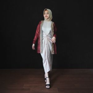 Emran Batik - Setelan Outer Brokat Wanita Dahayu Oneset Outer Baju Wisuda Nikahan Lamaran Bridesmaid