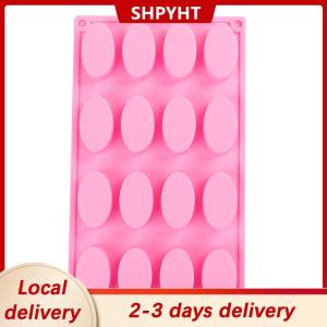 [COD] SHPYHT Local delivery Ship within 24 hours 16 Cavity Oval Shape Soap Bake Mold Silicone Mould Tray Homemade Craft