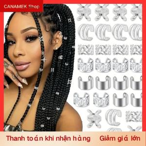 CS Dreadlock Tóc Nhẫn Có Thể Điều Chỉnh Còng Clip Tóc Bện Bẩn Bẩn Bead Kẹp Tóc Phụ Kiện Mũ Nón Cho Phụ Nữ Cô Gái