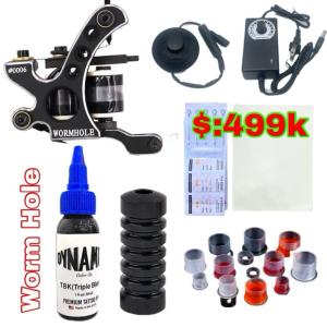 Combo 1 máy xăm hình Worm Hole với mực xăm trên da người