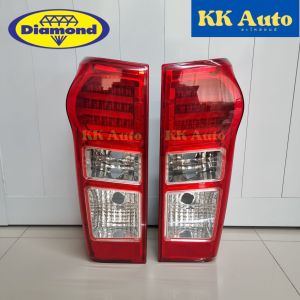 ตราเพชร เสื้อไฟท้าย ไฟท้าย ISUZU D MAX ALL NEW ปี 2012- 2019 LED โคมแดงเบ้าเทา ออนิว อีซูซุ ดีแมก ตราเพชร ไดมอนด์ Diamond