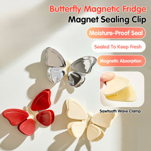 Butterfly Magnetic Fridge Magnet Sealing Clip Cute Home Mini Sealing Machine Magnetic Storage Clip Snacks Sealing Clip Butterfly Rotary Sealer