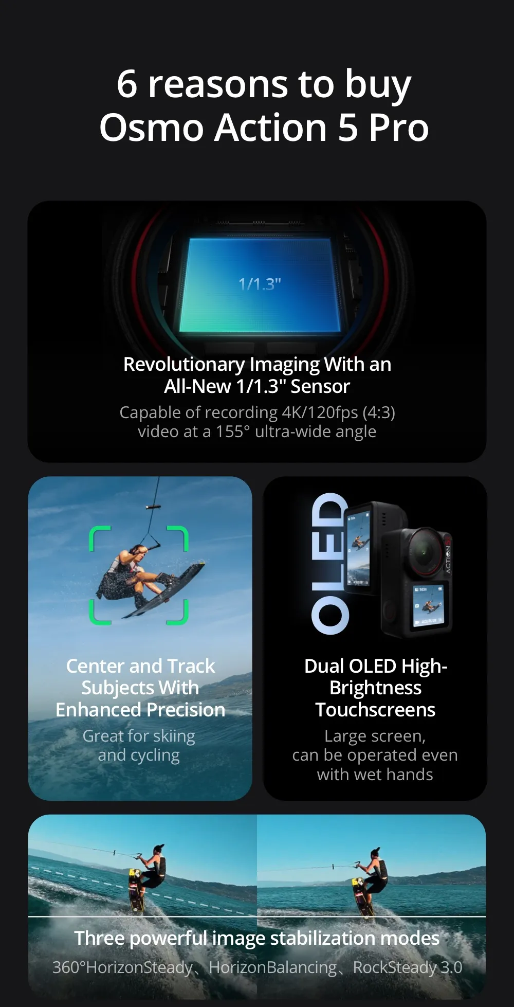DJI Osmo Action 5 Pro - Action Camera | กล้องแอคชั่น | 1/1.3 Sensor 4K/120fps | กล้องดำน้ำ ลึก 20 ม.