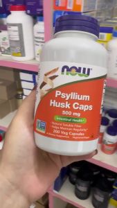 Viên uống chất xơ Psyllium Husk Now Mỹ 500mg - Hỗ trợ sức khỏe đường ruột nhu động ruột bổ sung chất xơ hòa tan tự nhiên làm mềm phân