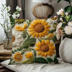 Retro Pillowcase with Sunflower Pattern Suitable for Spring and Summer Suitable for Daily Use At Home