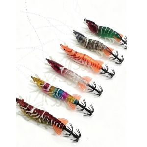 0HOWWUU 6.6 กรัม 80 มม. ปลาหมึกจิ๊ก สดใส แนวนอน ล่อจมช้า วอบเบลอร์ กุ้งไม้ ปลาหมึกเทียม ตกปลาทะเล