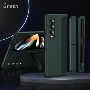 Samsung Fold 5 case with s pen Kickstand Pen Slot 2 in 1 for Samsung Galaxy Z Fold5 Fold 4 3 W22 23 Standing Cover with S Pen for Samsung Galaxy Z Fold 4 5G Phone Protection Flip Case Protective Phone Case with Kickstand Simple Style Shockproof Cover Case
