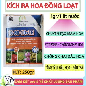Phân bón kích hoa đồng loạt 250gr - 10-60-10-TE - Chuyên tạo mầm hoa - Chống nghẹn hoa và chai đầu hoa - tăng đậu trái
