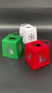 Vintage Christmas Decorative Lantern LED Flickering Candle Iron Hanging Table Centerpiece for Holiday Party Indoor Outdoor Decor Lighting Lamps