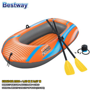 BESTWAY KONDOR RAFT SET 61142 / 61146 Inflatable Double Kayak Canoe Float Boat Bot Mancing Bot Angin