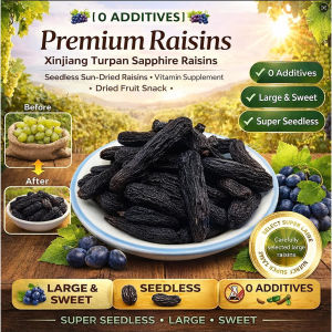 🍇【0 Additives】🍇Premium Raisins/葡萄干/Xinjiang Turpan Sapphire Raisins/Seedless Sun-Dried Raisins Vitamin Supplement/Dried Fruit Snack