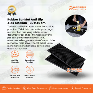 Rubber Bar Mat Alas Cafe Dapur Ukuran 45 x 30cm Tatakan Gelas Kopi Cocktail Non Slip | Tatakan Gelas Karet  | Bartender Spil Mat