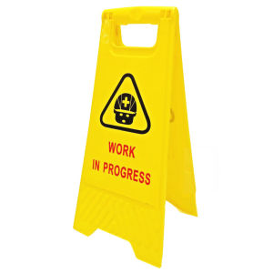 【Fast delivery】Yellow Foldable Floor Sign Board Stand NO PARKING NO ENTRY WORK IN PROGRESS CAUSION A Frame Safety Signage Yellow Stand-up Floor Signs Double Side A-board