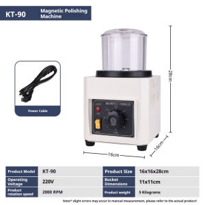 KT185‑90 Magnetic Polishing Tumbler Machine Metal Grinder for Stainless Steel Cleaning and Deburring Jewelry Finishing Tool