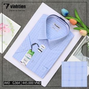Áo Sơ Mi Nam Ngắn Tay Caro Vải Bamboo Vạt Ngang Form Regular Vĩnh Tiến 445 - Nhiều Màu