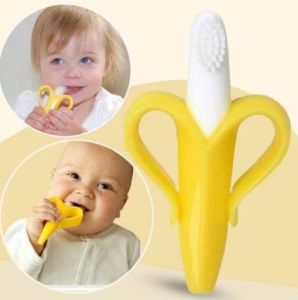 Banana Teether / Mainan Gigitan Bayi Motif Pisang Banana / Empeng bentuk Sikat Gigi Bayi