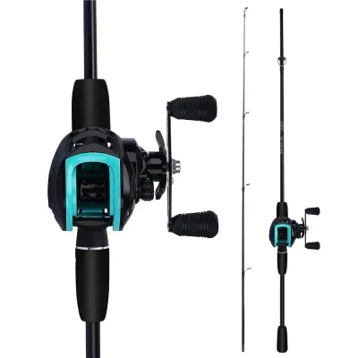 FRRTC Fishing Set Carbon Casting Rod with Gear Ratio 7.2:1 Fishing Reel with Fishing Line Lure Set for Freshwater Fishing