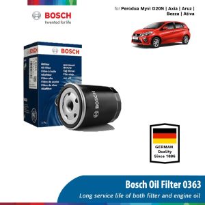 MIZU Bosch Perodua Bezza & Axia & New Myvi 2018 Oil Filter DIY car accessories car minyak hitam 5w30 5w40 10w40 minyak injin engine oil 10w30 15w40 20w50