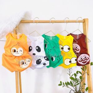 Sét 5 bộ quần áo ba lỗ cotton thời trang mùa hè trẻ em bé trai bé gái 3-15kg