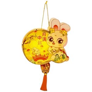 Minoa lantern chinese灯笼 traditional 中秋节灯笼 Glowing Rabbit Lanterns Cartoon Luminous Mid-Autumn Festival Lantern Kawaii DIY Lantern DIY Material Package Mid-Autumn Festival