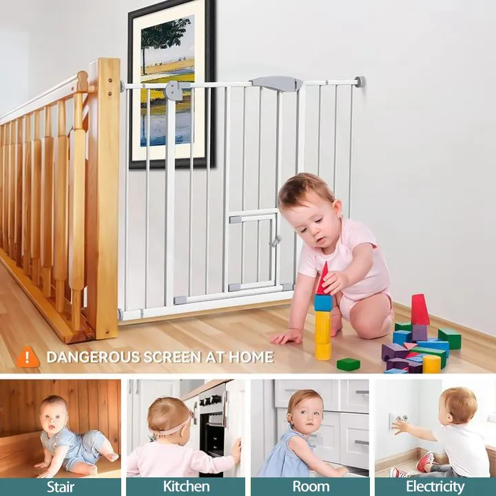 【Local delivery】76 CM Height Safety Gate for Baby Kids Toddler and Pets ...