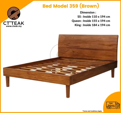 CT Teak Furniture Jati / Solid Teak Wood Bed Frame (Model: MRBD-359)