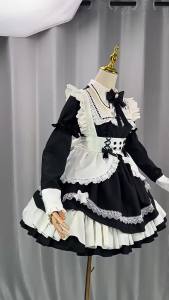 New Product   Perfect Maid COS Maid outfit with detachable sleeves Lolita costume internet celebrity live streaming outfit