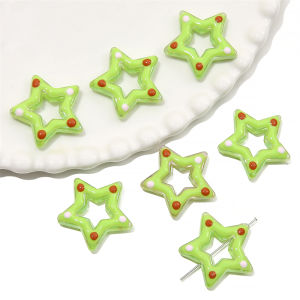 27mm 1pc/bag Acrylic Oil Dripping Hand Painted Empty Pentagram Beads For DIY Bracelet Necklace Earring Jewelry Accessories