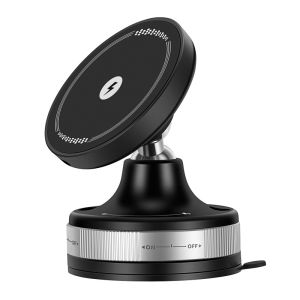360° Rotation Magnetic Wireless Charging Car Holder Double-sided Vacuum Suction Cup Phone Holder Car CellPhone Bracket Dashboard Support