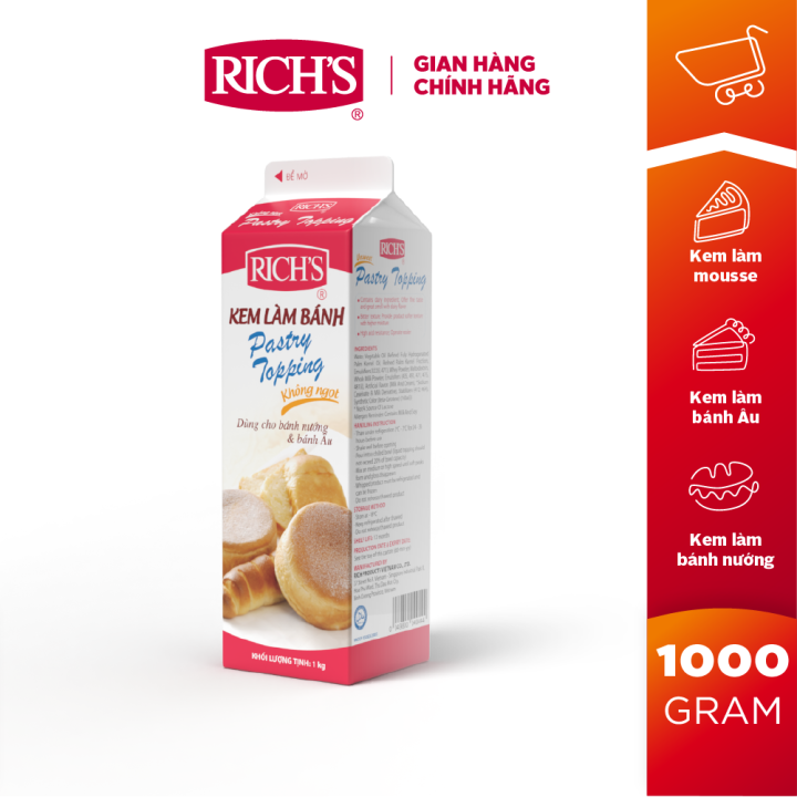 Kem Làm Bánh Rich's Pastry Topping Hộp 1Kg | Lazada.vn