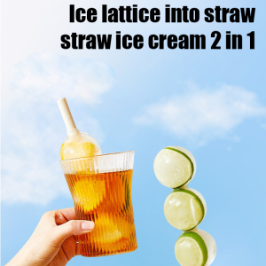 Silicone Ice Compartment 2in1 Ice Ball Molds Summer with Straw Ice Sticks Auxiliary Ice Cube Molds