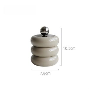 Doughnut Round Cotton Bud Brush Accessories Storage Jar Aesthetic / Wadah Toples Tempat Kapas Telinga Kuas Make