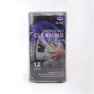 Superfine Fiber Cleaning Cloth - Gray and Blue - Stain Removal - Stack of 12 - Home Cleaning