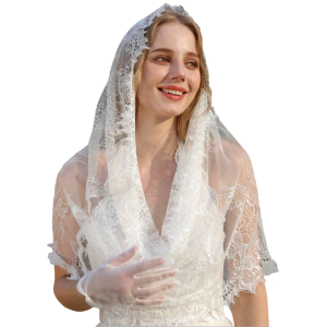 Elegant Latin Headscarf Comfortable Lace Mantilla Head Veil Breathable Headwear For Daily Commute and Special Occasion