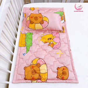 Bộ nệm cho bé Tencel 60s Katina House vải bóng mượt mát lạnh gối gòn lông vũ êm ái