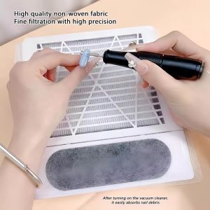 100pcs Nail Art Disposable Dust Filter Paper Nail Art Vacuum Clean Collector Filter Paper Dustproof Non-woven Fabric