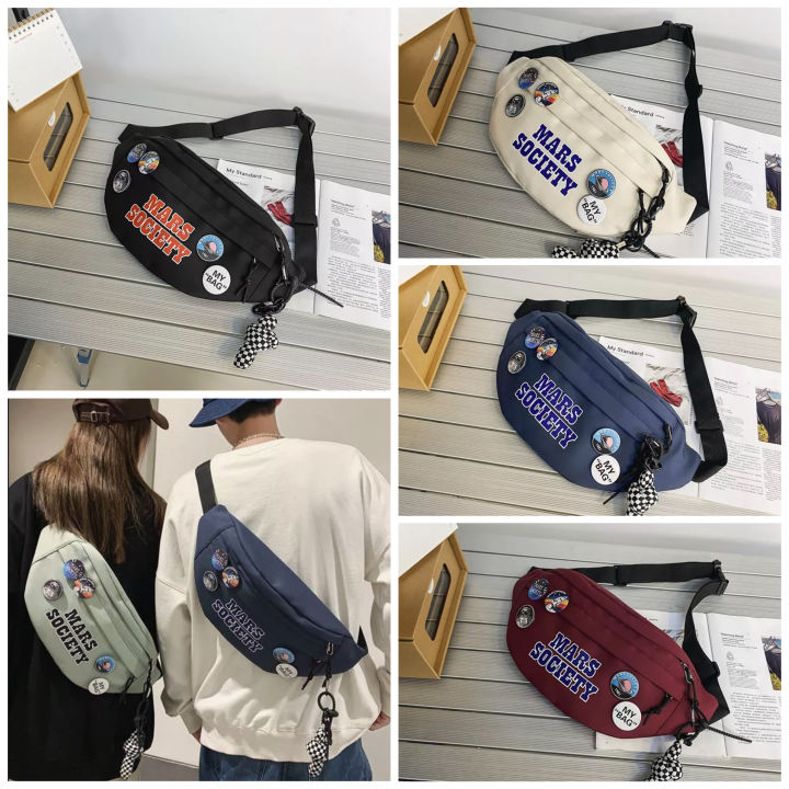 Ready StockUnisex Big Size Korean Style Chest Bag Nylon Messenger Bag