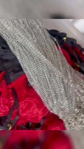 LZD Pink Leopard Print Metal Chain Lingerie Suit with Gloves Leg Ring Valentines Day Gift Hot