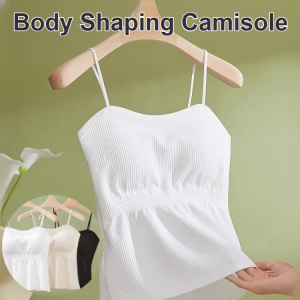 SpringSummer Outside Wear Bottoming Camisole Slim Four Seasons Pleated Bra With Bra Pads Undershirt
