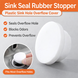 Sink Seal Rubber Stopper Plastic Sink Hole Overflow Cover Bathroom Basin Trim Bath Drain Cap Kitchen Accessories