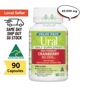 Ural High Potency Cranberry 60000mg Urinary Health Supplement - Australian Made Detox & Wellbeing