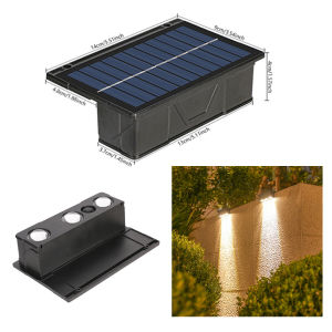 1PC Solar Waterproof 3 LED Sensor Step Light Up Down Lighting Wall Light Fence Light Outdoor Decor