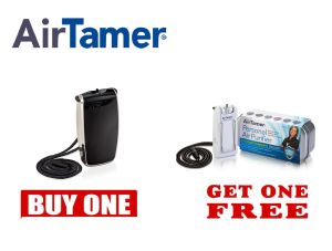 AirTamer A320 Black Advance Electrostatic Personal Air Purifier with FREE A302