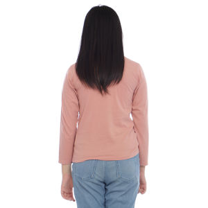 Kaos Polos Anak Oneck Lengan Panjang Bahan Katun Combed 30s Warna Dusty Pink