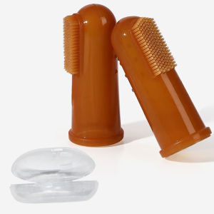 Baby Finger ToothBrush With Case Food-Grade Silicone Bristle Brush for Kids