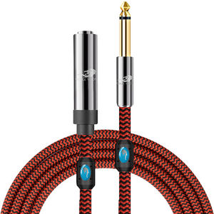 GOLLEY LION 1/4 Inch 6.35mm Mono TS Male to Female Audio Cable for Headphone Guitar Monitors