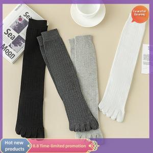 Graceful Men Toe Socks Long Cotton Simple Business Stockings Breathable 5 Finger Socks Calf For 4 Seasons
