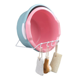 ที่แขวนกะละมัง แบบติดผนัง ที่วางของ ที่วางกะละมัง ตะขอแขวนของอเนกประสงค์ ไม่ต้องเจาะรู พร้อมตะขอ ที่แขวนอเนกประสงค์ ที่วางติดผนัง