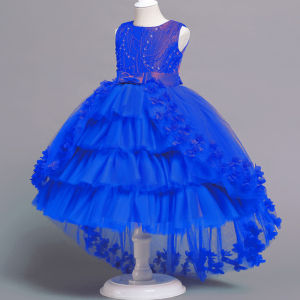 MQATZ Girl Party Trailing Dress Baby Lace Princess Dress For Elegant Birthday Wedding Christmas Clothes Costume T5399